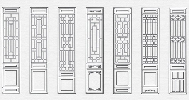 建昌常用中式仿古花窗图案隔断设计图